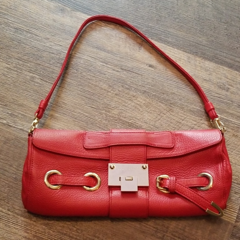 Jimmy choo red leather handbag